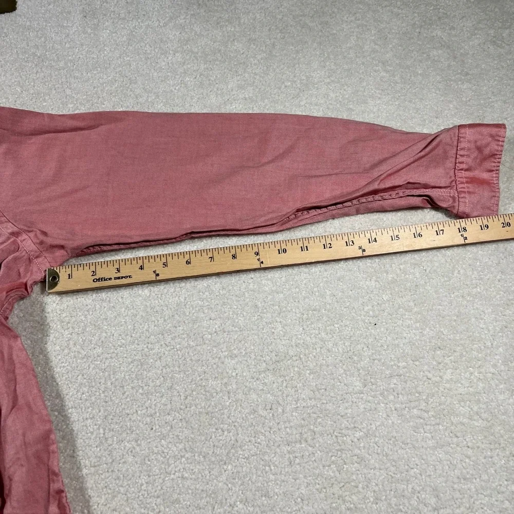 Guess Button Down Shirt Mens XXL Salmon Pink Slim Fit Long Sleeve Cotton‎ Oxford
